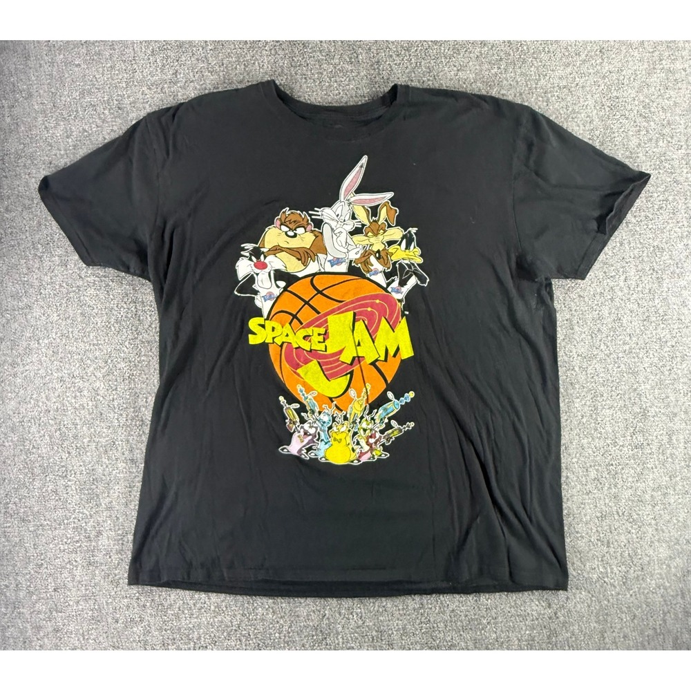 Space Jam Tune Squad Graphic T-Shirt Mens‎ XXL Black Looney Tunes Bugs Bunny 90s